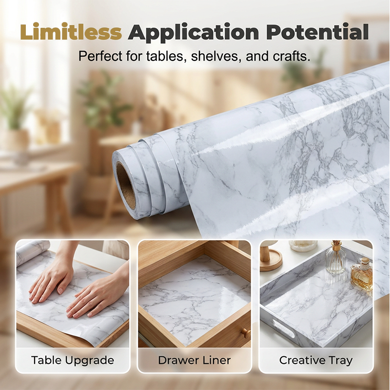 ✨ Self-Adhesive Faux Marble Wallpaper Roll – Give Your Home A Luxury Makeover In Minutes 🏡