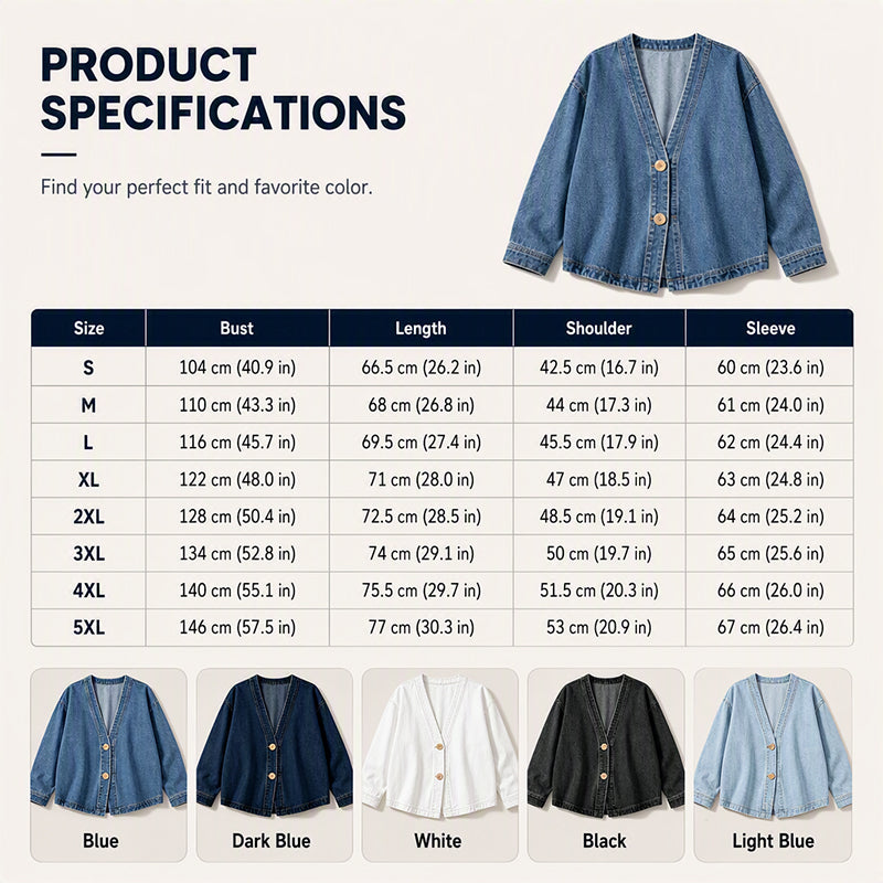 🌸Hot Sale 50% OFF💖Women's Casual Collarless Button Cardigan Jacket