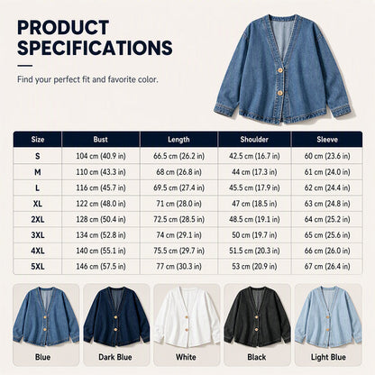 🌸Hot Sale 50% OFF💖Women's Casual Collarless Button Cardigan Jacket