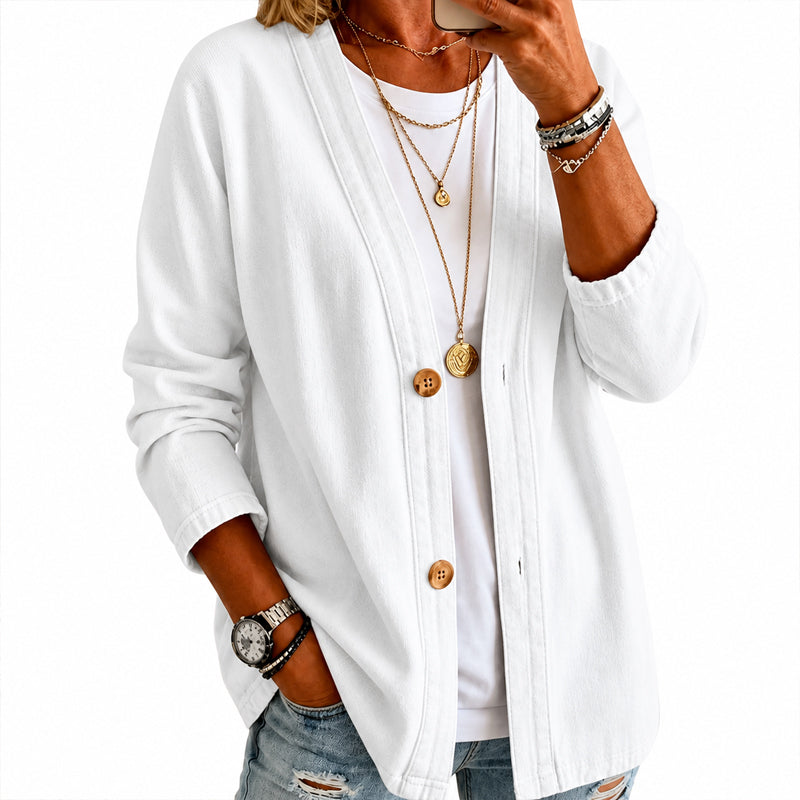 🌸Hot Sale 50% OFF💖Women's Casual Collarless Button Cardigan Jacket