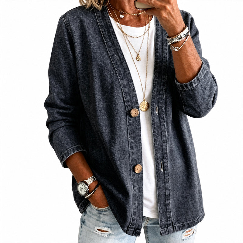 🌸Hot Sale 50% OFF💖Women's Casual Collarless Button Cardigan Jacket