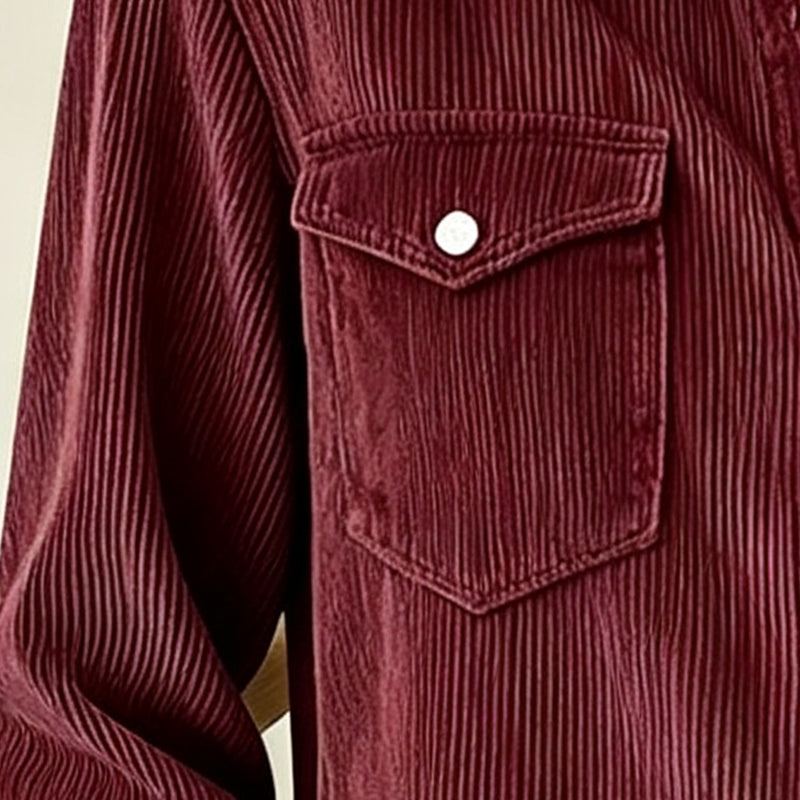 Women's Casual Ribbed Button Down Shirt