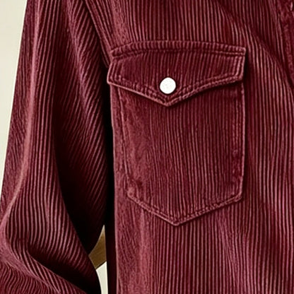 Women's Casual Ribbed Button Down Shirt