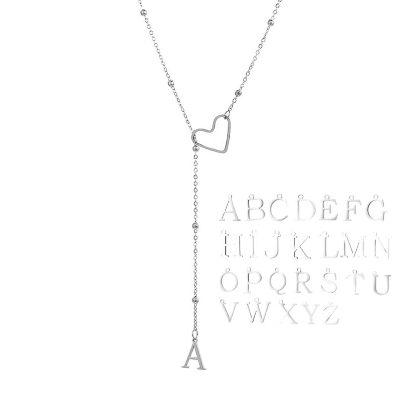 🥳2026 HOT SALE🥳💞50K+ SOLD!⏳✨Stainless Steel Y-Shape Heart Initial Necklace
