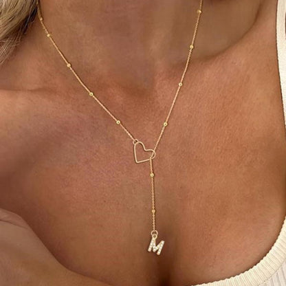 🥳2026 HOT SALE🥳💞50K+ SOLD!⏳✨Stainless Steel Y-Shape Heart Initial Necklace