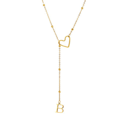 🥳2026 HOT SALE🥳💞50K+ SOLD!⏳✨Stainless Steel Y-Shape Heart Initial Necklace
