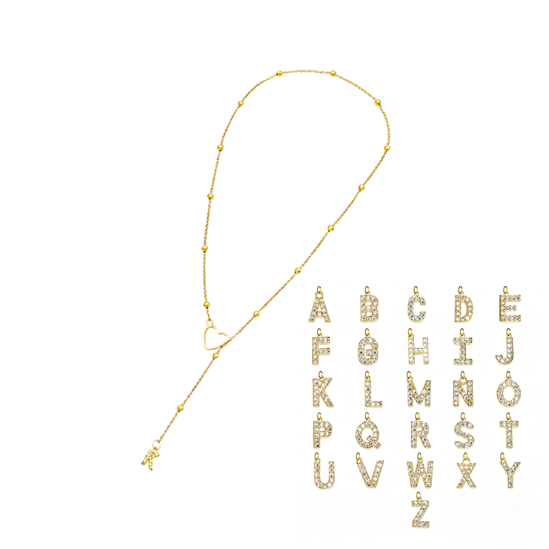 🥳2026 HOT SALE🥳💞50K+ SOLD!⏳✨Stainless Steel Y-Shape Heart Initial Necklace