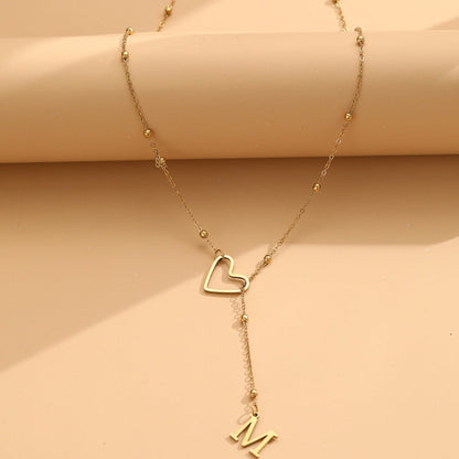 🥳2026 HOT SALE🥳💞50K+ SOLD!⏳✨Stainless Steel Y-Shape Heart Initial Necklace