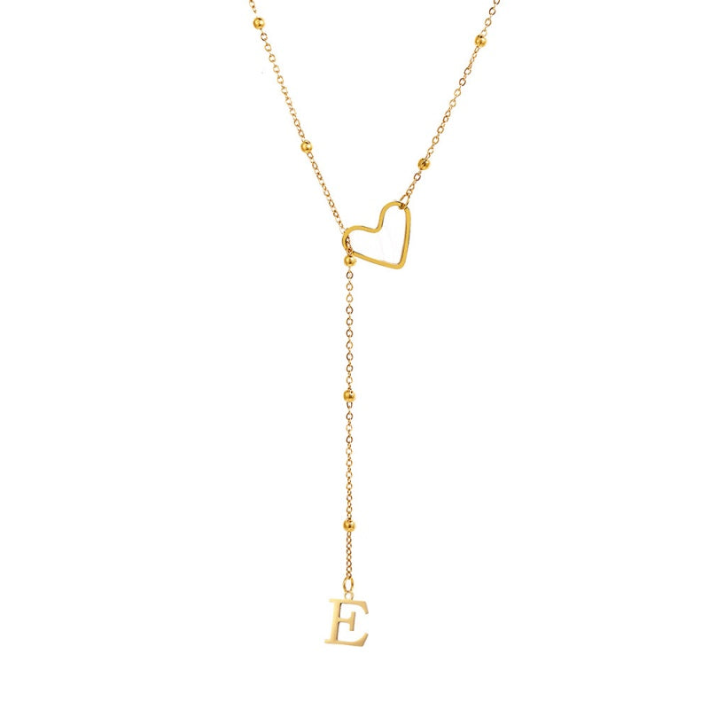 🥳2026 HOT SALE🥳💞50K+ SOLD!⏳✨Stainless Steel Y-Shape Heart Initial Necklace