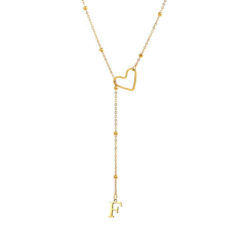 🥳2026 HOT SALE🥳💞50K+ SOLD!⏳✨Stainless Steel Y-Shape Heart Initial Necklace
