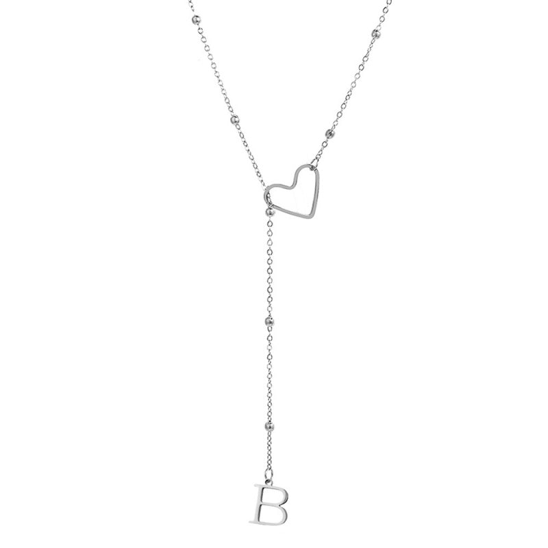 🥳2026 HOT SALE🥳💞50K+ SOLD!⏳✨Stainless Steel Y-Shape Heart Initial Necklace