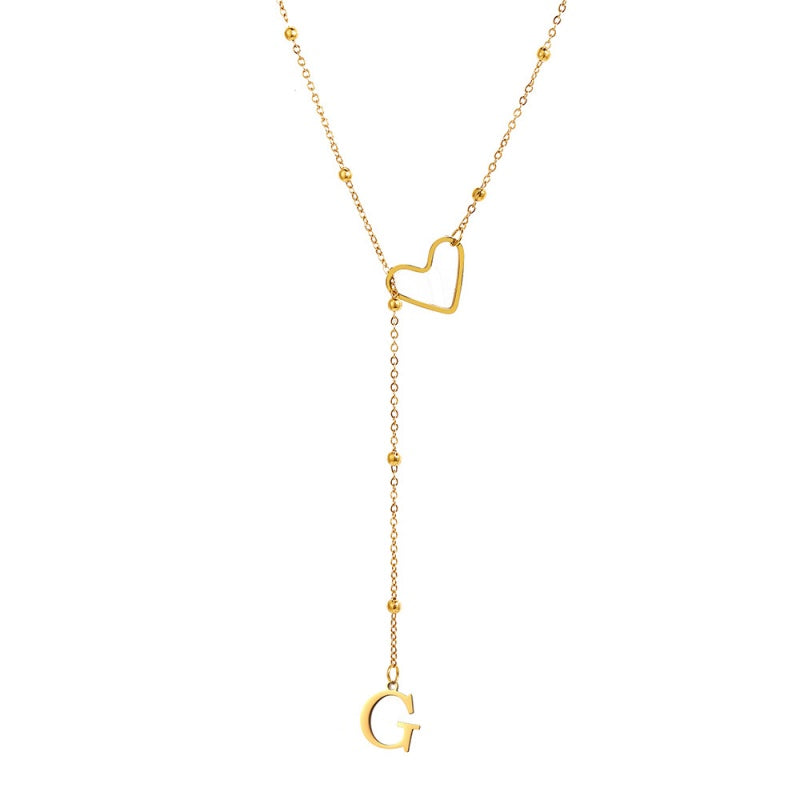 🥳2026 HOT SALE🥳💞50K+ SOLD!⏳✨Stainless Steel Y-Shape Heart Initial Necklace