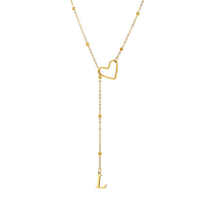 🥳2026 HOT SALE🥳💞50K+ SOLD!⏳✨Stainless Steel Y-Shape Heart Initial Necklace