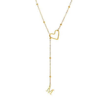 🥳2026 HOT SALE🥳💞50K+ SOLD!⏳✨Stainless Steel Y-Shape Heart Initial Necklace