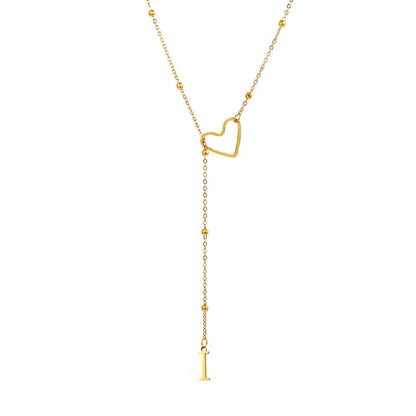 🥳2026 HOT SALE🥳💞50K+ SOLD!⏳✨Stainless Steel Y-Shape Heart Initial Necklace