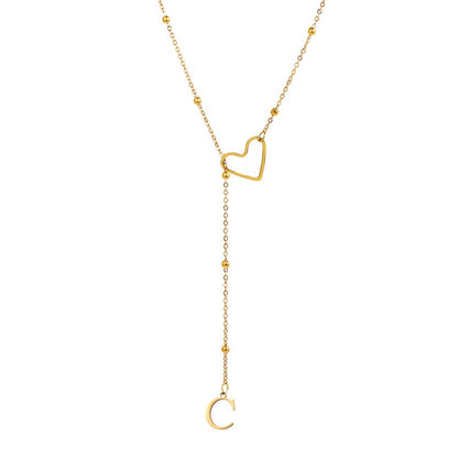 🥳2026 HOT SALE🥳💞50K+ SOLD!⏳✨Stainless Steel Y-Shape Heart Initial Necklace