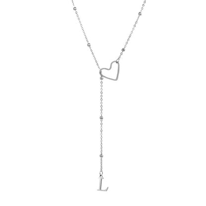 🥳2026 HOT SALE🥳💞50K+ SOLD!⏳✨Stainless Steel Y-Shape Heart Initial Necklace
