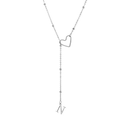 🥳2026 HOT SALE🥳💞50K+ SOLD!⏳✨Stainless Steel Y-Shape Heart Initial Necklace