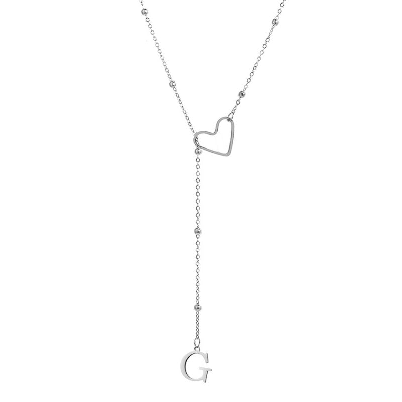 🥳2026 HOT SALE🥳💞50K+ SOLD!⏳✨Stainless Steel Y-Shape Heart Initial Necklace