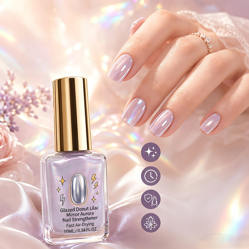 📢📢50% OFF !! ⏰Lilac Glossy Mirror Nail Strengthener