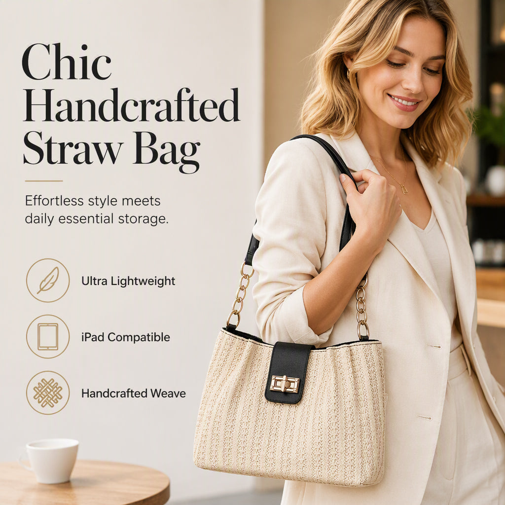 ⏳🔥LIMITED-TIME 50% OFF! ⏰Spacious Commuter Straw Shoulder Bag