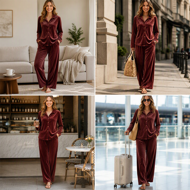 🌸Hot Sale 50% OFF💖Women’s Casual Velvet 2-Piece Lounge Set