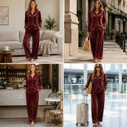 🌸Hot Sale 50% OFF💖Women’s Casual Velvet 2-Piece Lounge Set
