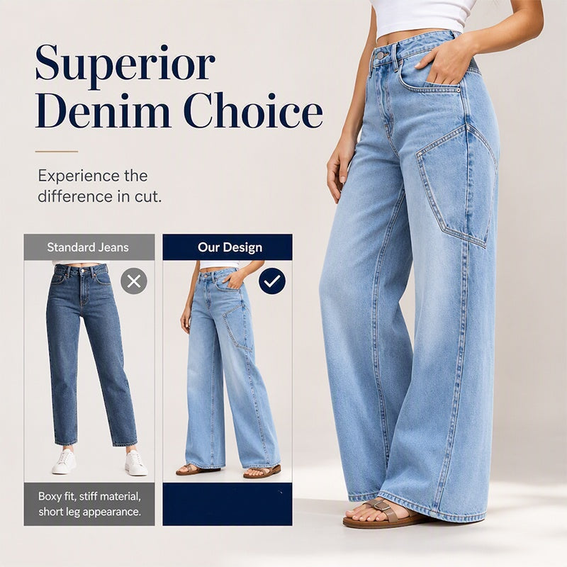 🌸Hot Sale 50% OFF💖Women's Casual Wide Leg Jeans
