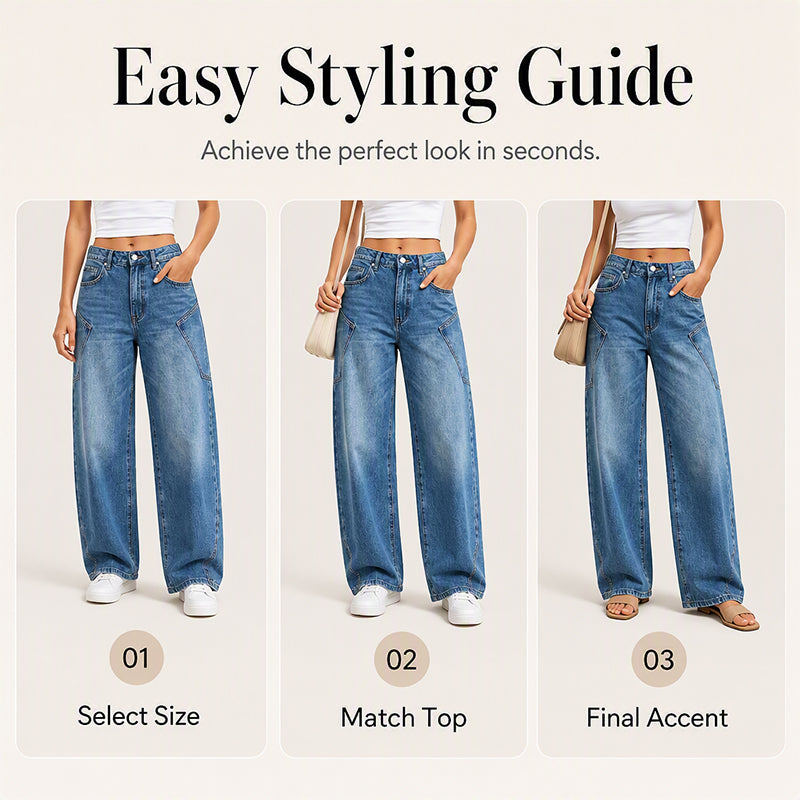 🌸Hot Sale 50% OFF💖Women's Casual Wide Leg Jeans