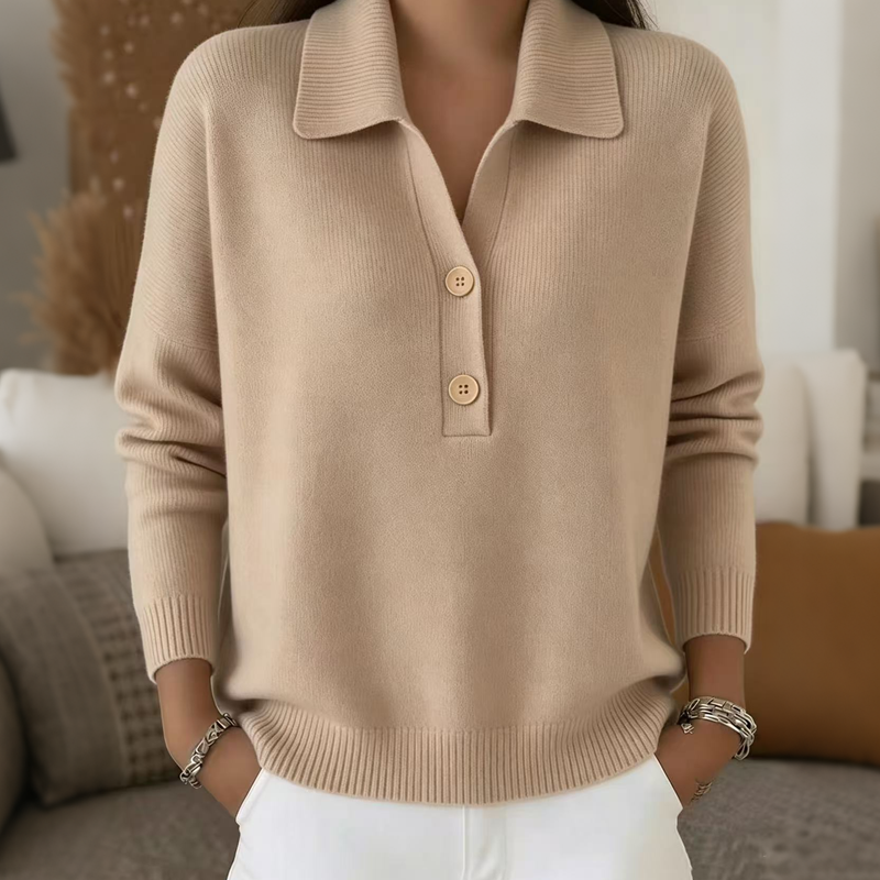 🌸Hot Sale 50% OFF💖Women's Elegant Lapel Collar Knit Sweater