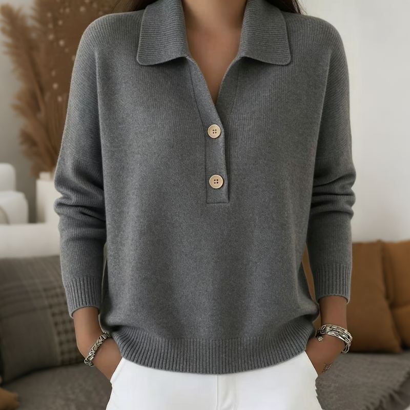 🌸Hot Sale 50% OFF💖Women's Elegant Lapel Collar Knit Sweater