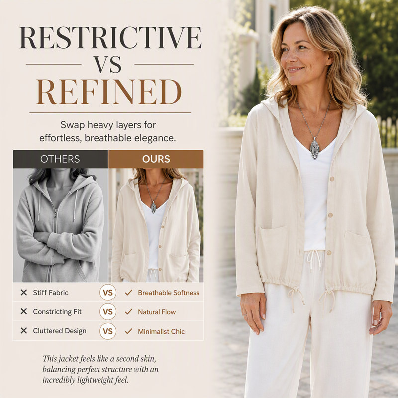🌸Hot Sale 50% OFF💖Women's Casual Hooded Jacket with Drawstring Hem