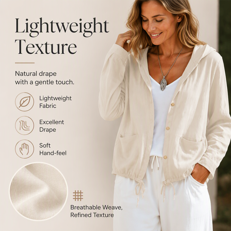 🌸Hot Sale 50% OFF💖Women's Casual Hooded Jacket with Drawstring Hem