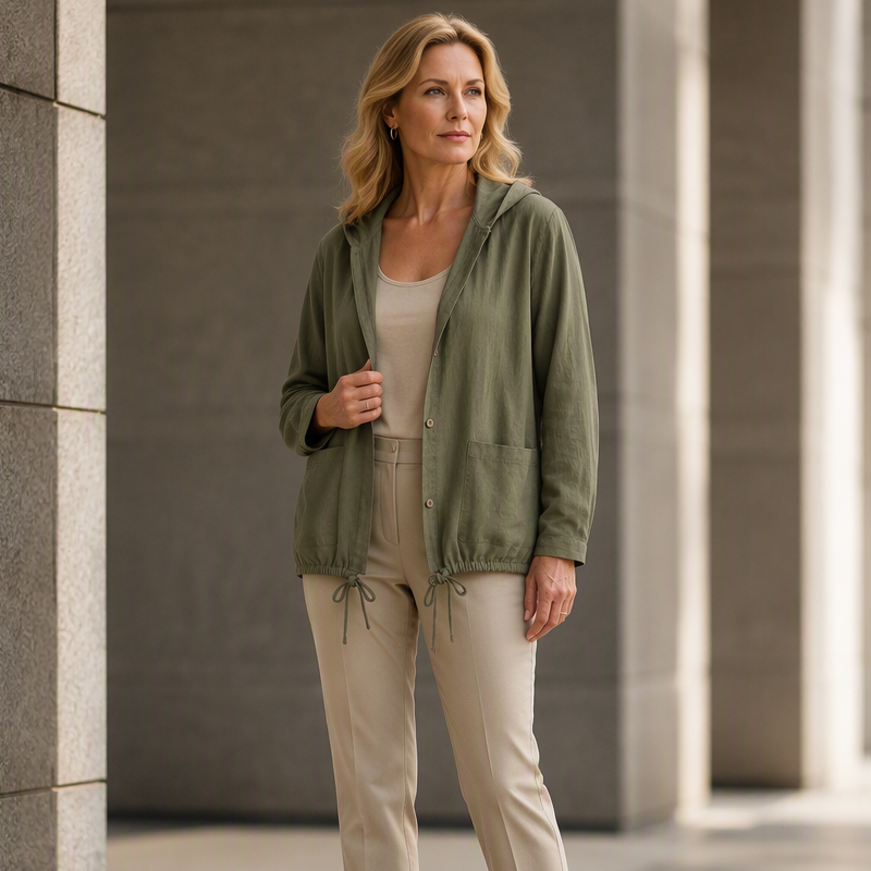 🌸Hot Sale 50% OFF💖Women's Casual Hooded Jacket with Drawstring Hem