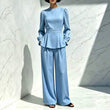 🌸Hot Sale 50% OFF💖Women's Elegant Puff Sleeve Top & Wide-Leg Pants Set