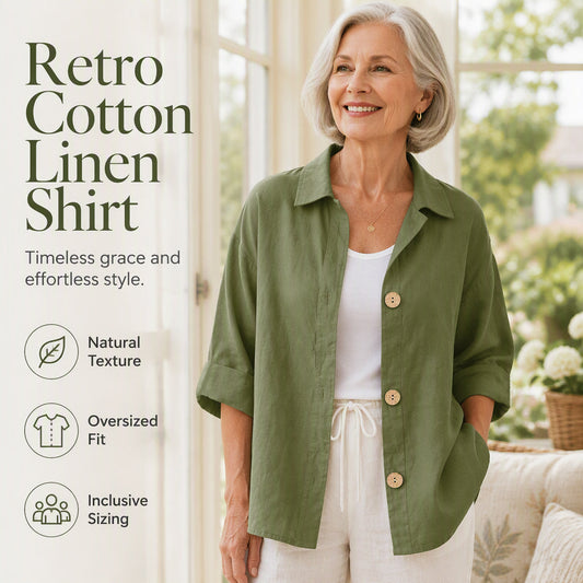 🌸Hot Sale 50% OFF💖Women's Retro Loose-Fit Button-Down Shirt