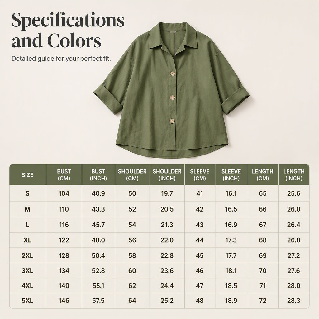 Women's Retro Loose-Fit Button-Down Shirt