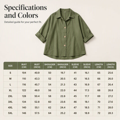 Women's Retro Loose-Fit Button-Down Shirt