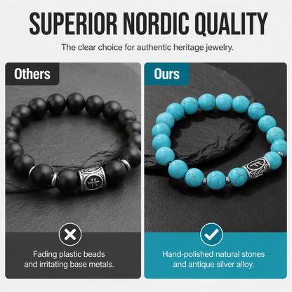 🌸Hot Sale 50% OFF💖Bold Viking Natural Stone Beaded Bracelet