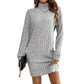 🌸Hot Sale 50% OFF💖Women's Ribbed Turtleneck Long Sleeve Sweater Dress