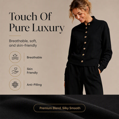 🌸Hot Sale 50% OFF💖Women's Button-Down Cardigan & Wide-Leg Pants Set