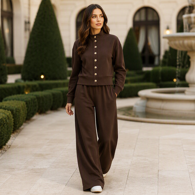 🌸Hot Sale 50% OFF💖Women's Button-Down Cardigan & Wide-Leg Pants Set