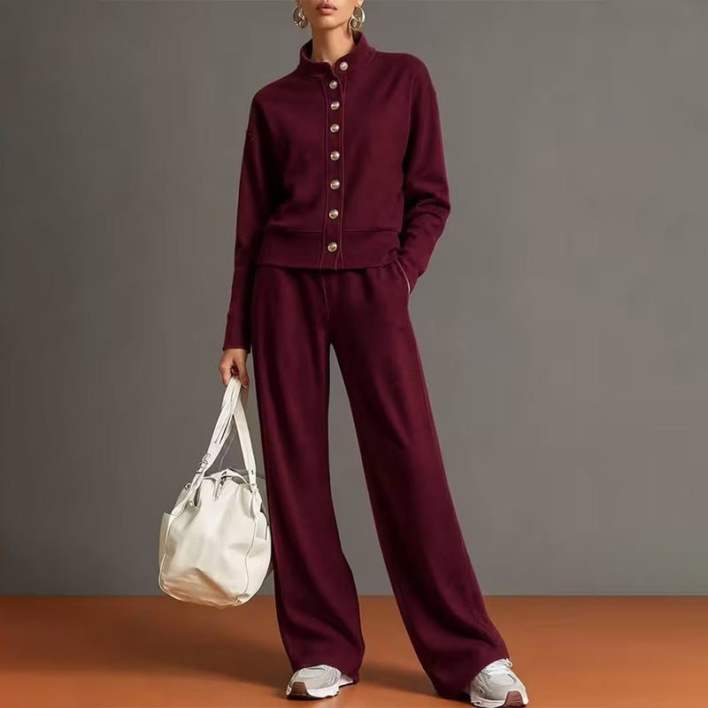 🌸Hot Sale 50% OFF💖Women's Button-Down Cardigan & Wide-Leg Pants Set