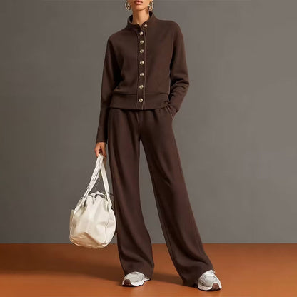🌸Hot Sale 50% OFF💖Women's Button-Down Cardigan & Wide-Leg Pants Set