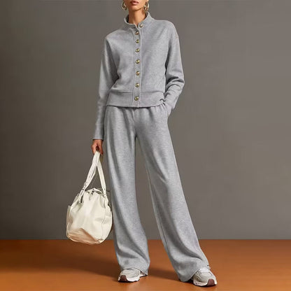 🌸Hot Sale 50% OFF💖Women's Button-Down Cardigan & Wide-Leg Pants Set