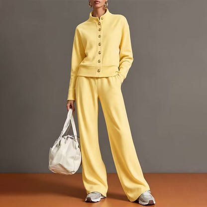 🌸Hot Sale 50% OFF💖Women's Button-Down Cardigan & Wide-Leg Pants Set
