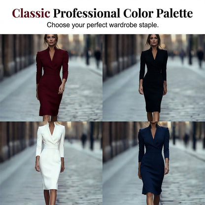 🌸Hot Sale 50% OFF💖Elegant Stand Collar V-Neck Bodycon Dress