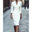 🌸Hot Sale 50% OFF💖Elegant Stand Collar V-Neck Bodycon Dress