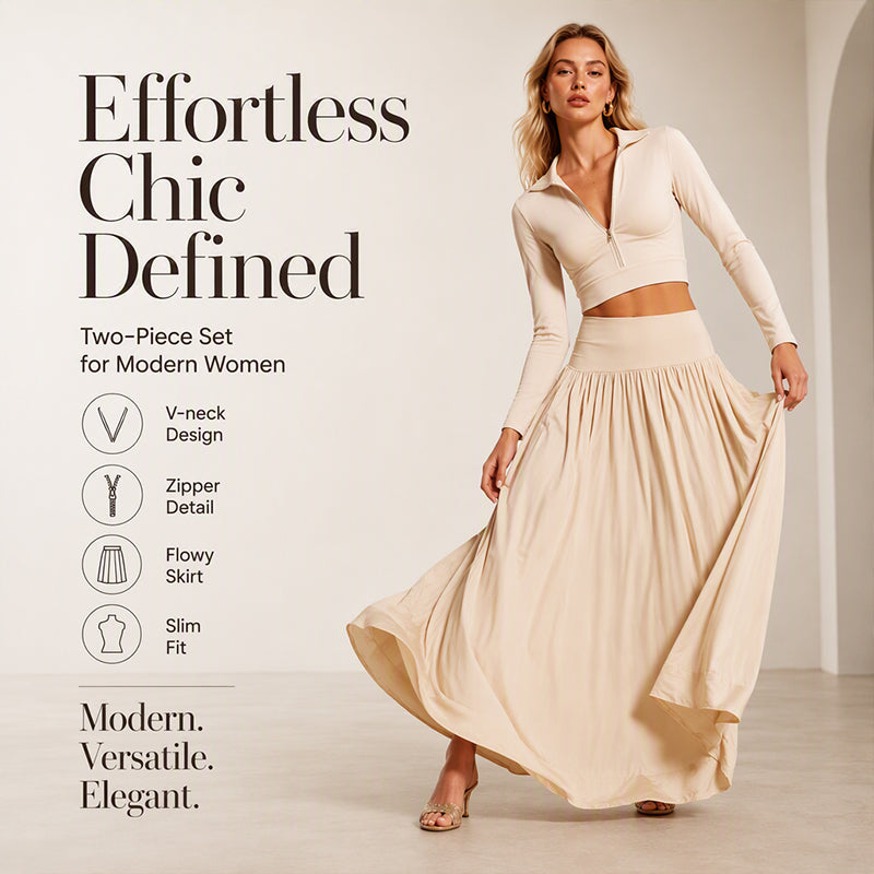 🌸Hot Sale 50% OFF💖Women's Crop Top & Maxi Skirt Set