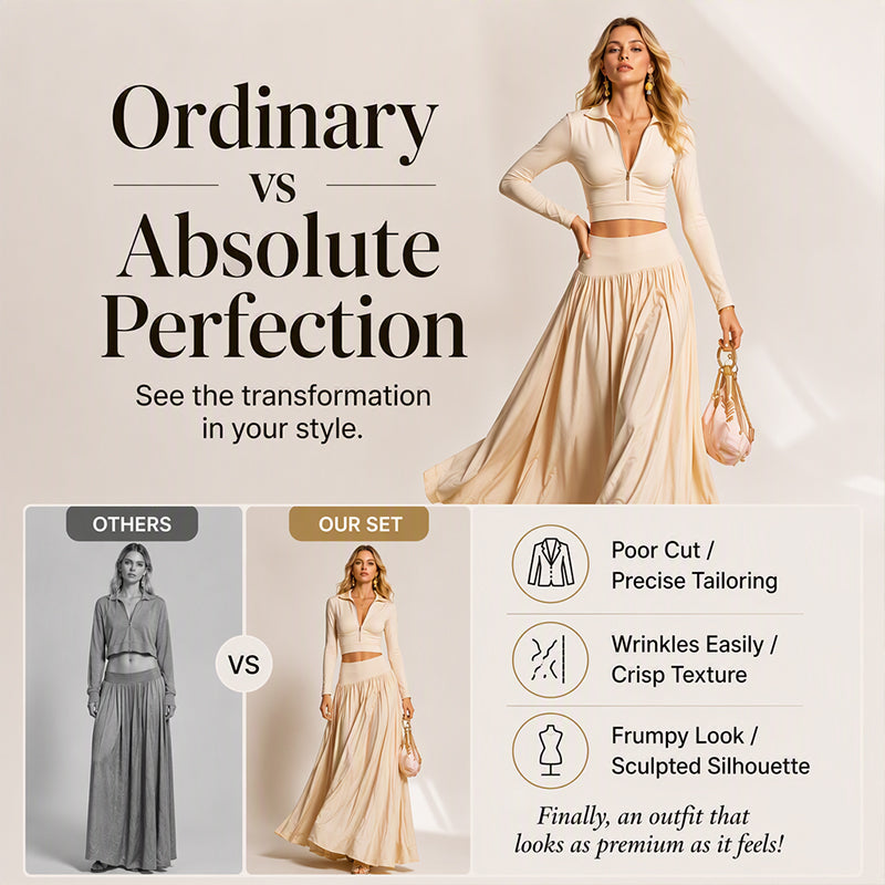 🌸Hot Sale 50% OFF💖Women's Crop Top & Maxi Skirt Set